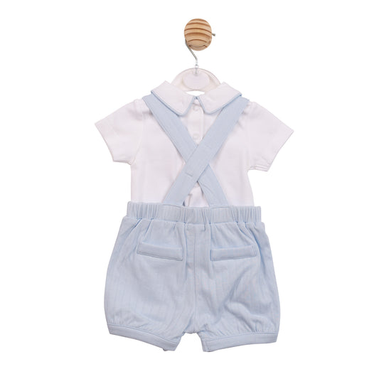 PRE ORDER Mintini Baby Boys Blue Short Dungaree Set 6893