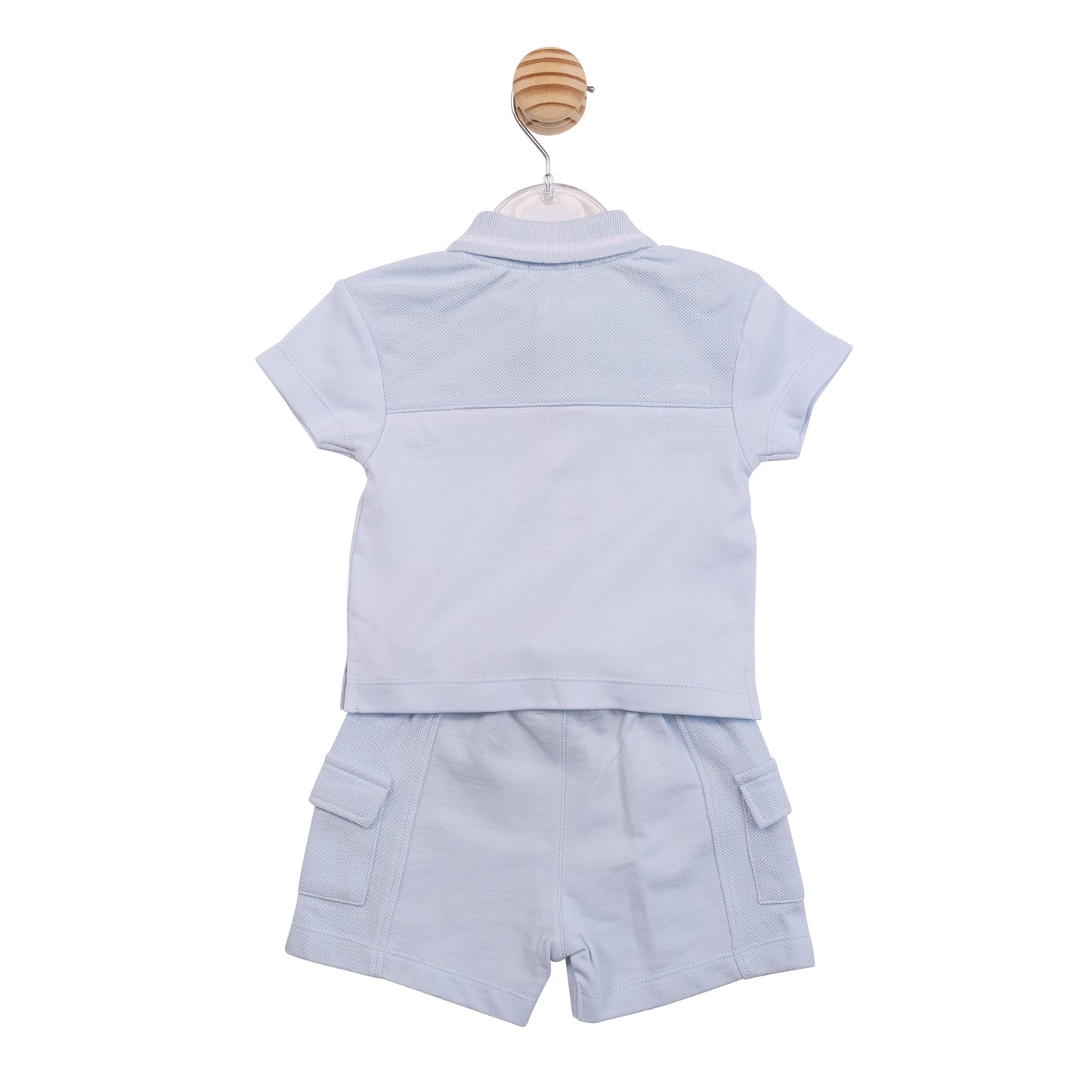 PRE ORDER Mintini Baby Boys Blue Polo Top & Short Set 6958