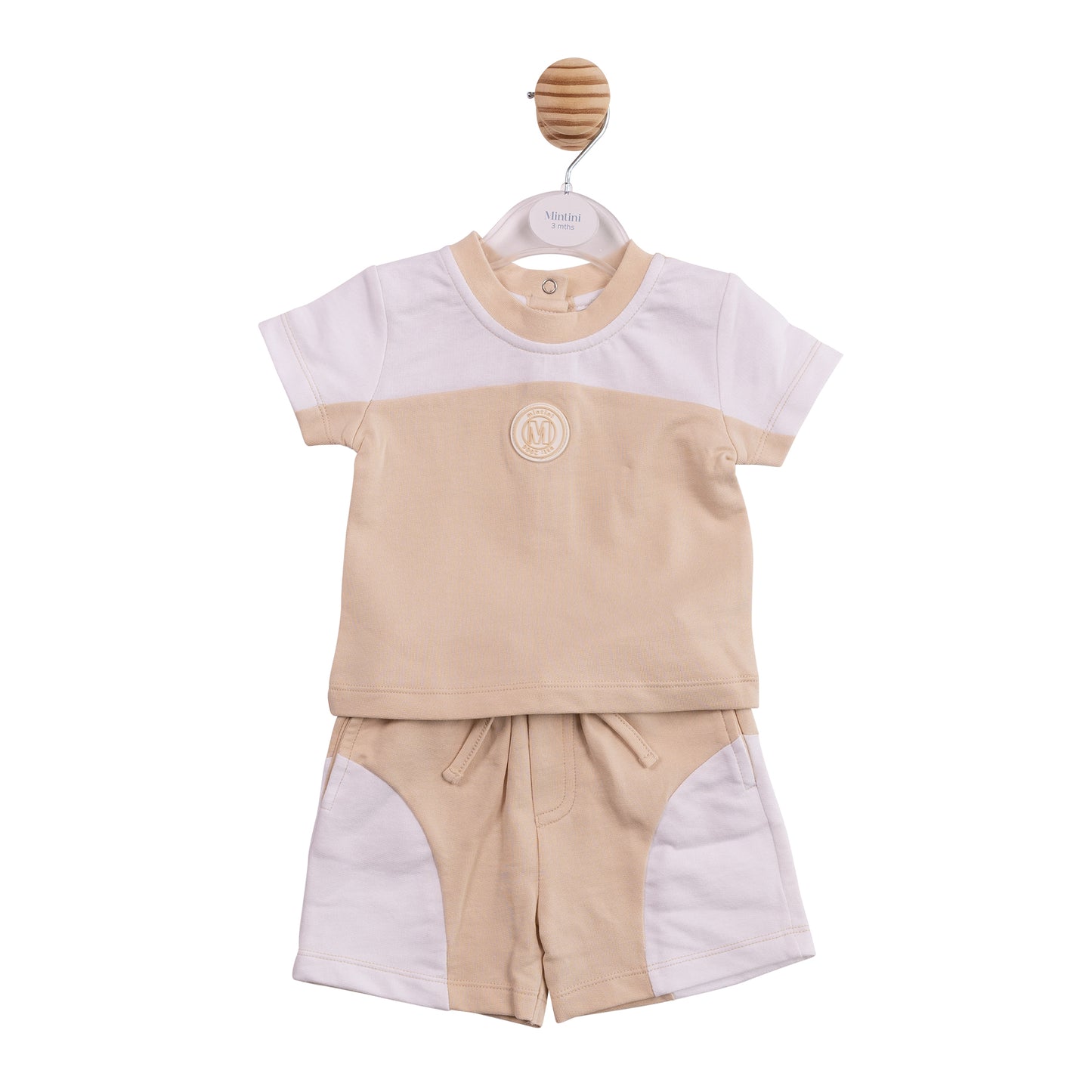 Mintini Baby Boys Beige Short Set 7013