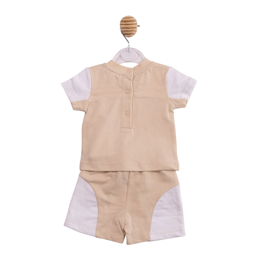 Mintini Baby Boys Beige Short Set 7013