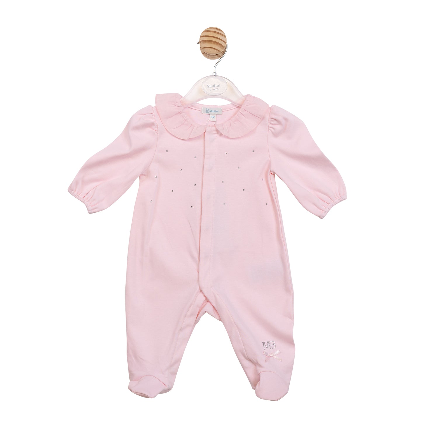 Mintini Baby Girls Pink Babygrow 7089
