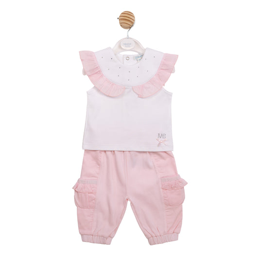 Mintini Baby Girls Pink Trouser Set 7097