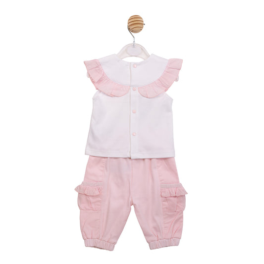 Mintini Baby Girls Pink Trouser Set 7097