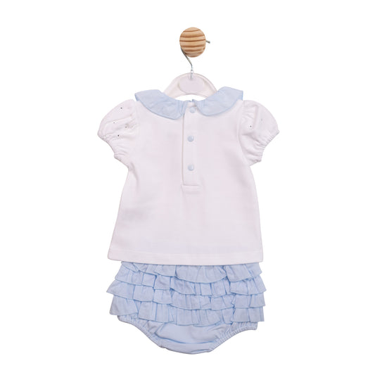 Mintini Baby Girl Blue Diamante Jam Pant Set 7119