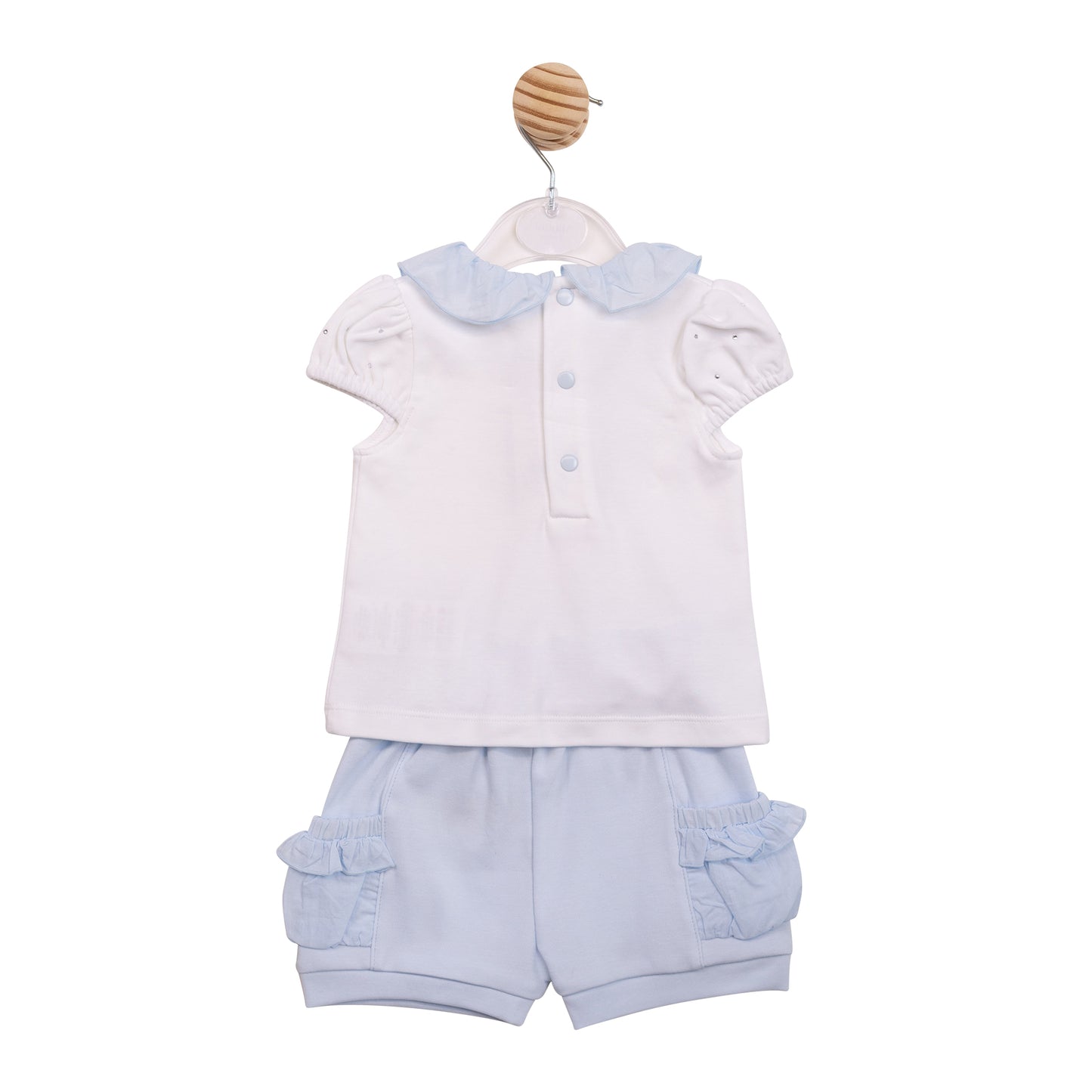 PRE ORDER Mintini Baby Girl Blue Ruffle Short Set 7121