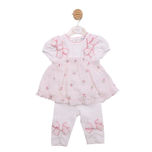 PRE ORDER Mintini Baby Girls Pink Spring Legging Set 7153