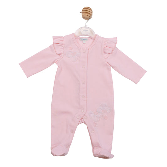 PRE ORDER Mintini Baby Girls Pink Flower Babygrow 7204