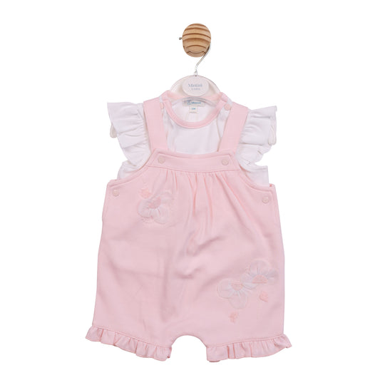 PRE ORDER Mintini Baby Girls Pink Dungaree Set 7206