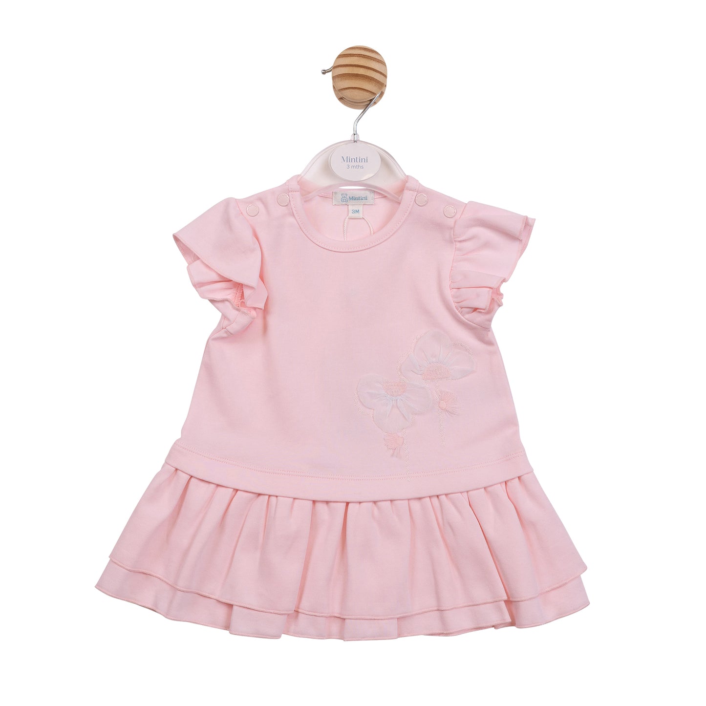 PRE ORDER Mintini Baby Girls Pink Tulle Flower Dress 7207