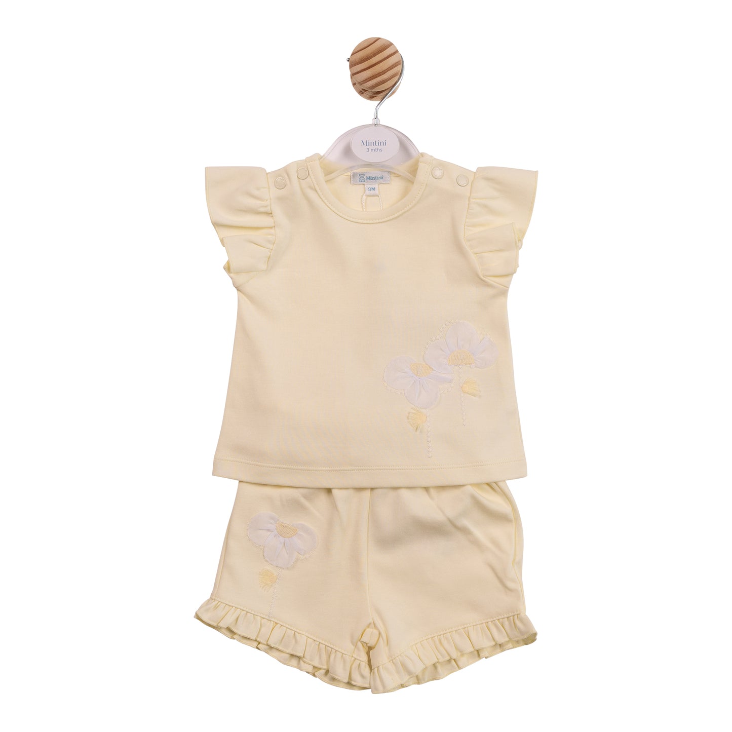 PRE ORDER Mintini Baby Girls Lemon Tulle Flower Short Set 7216