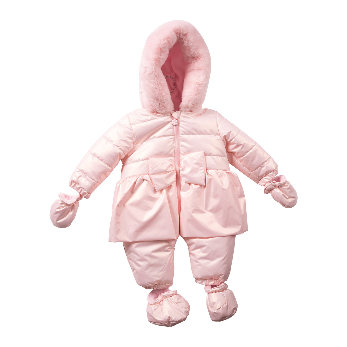 Mintini Baby Girl Pink Metallic Snowsuit 7271