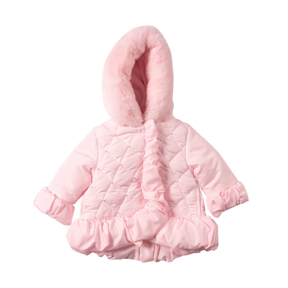 Mintini Baby Girl Pink Pearl Frill Jacket 7281