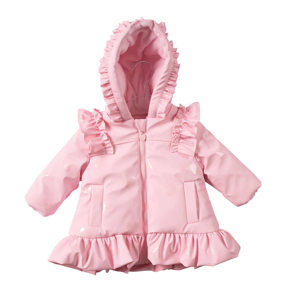 Mintini Baby Girl Pink Loveheart Raincoat 7284