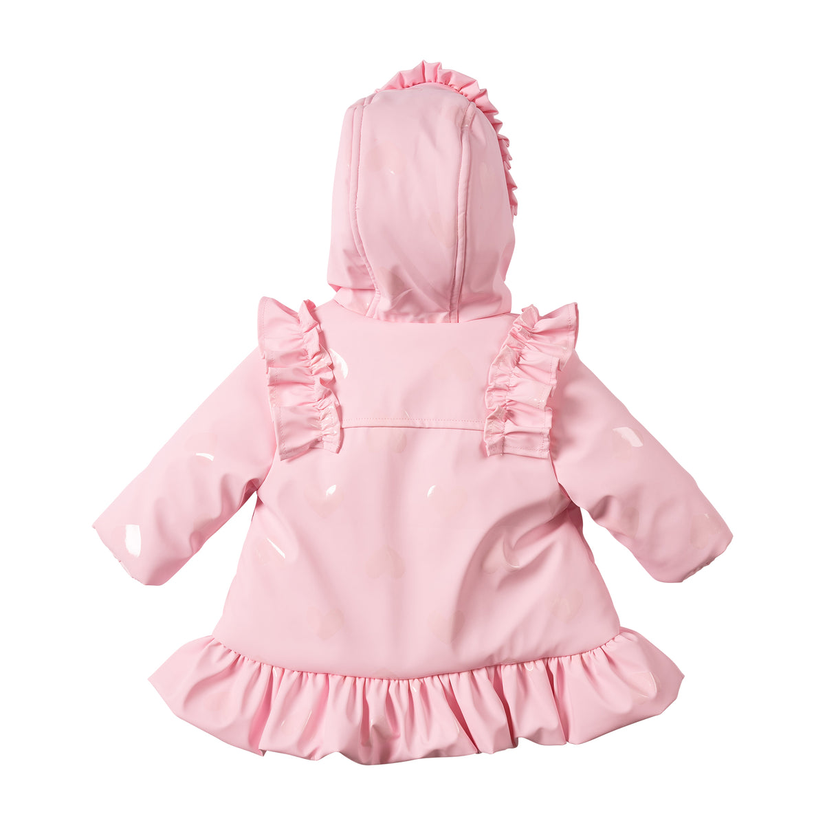 Mintini Baby Girl Pink Loveheart Raincoat 7284