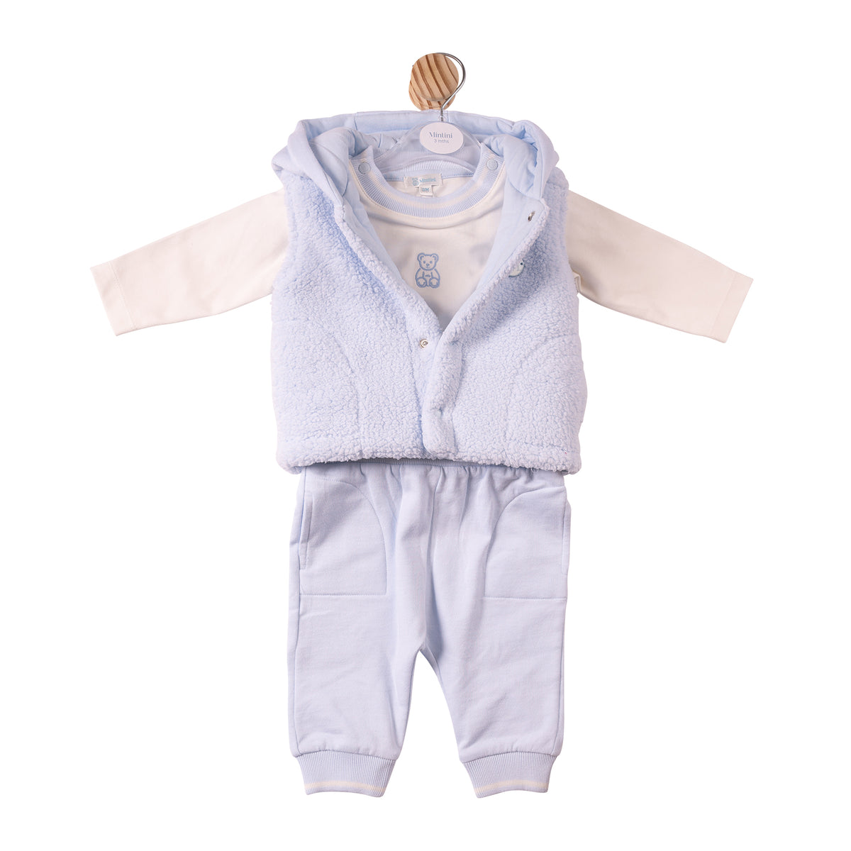 Mintini Baby Boy Fur Tracksuit & Gilet Set 7305