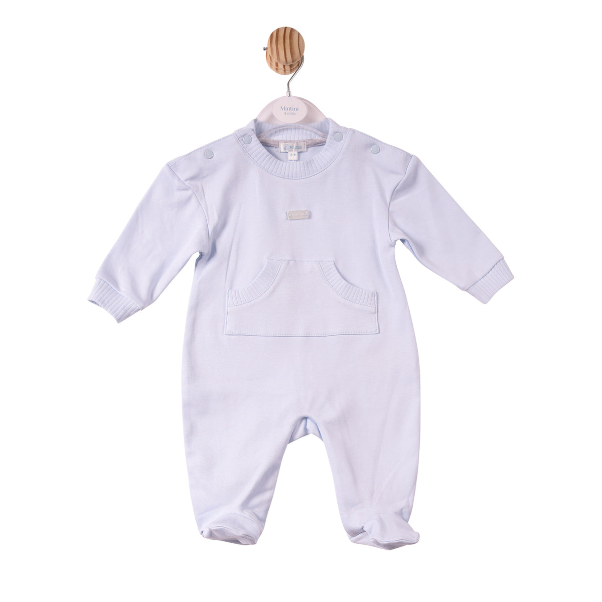 Mintini Baby Boy Blue Ribbed Babygrow 7355