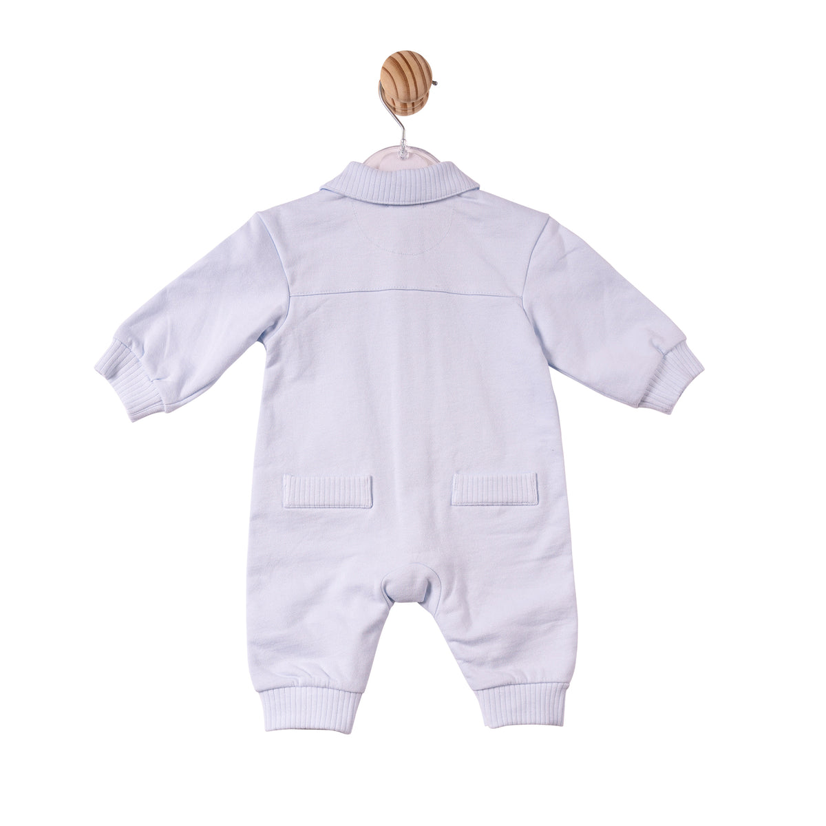 Mintini Baby Boy Blue Ribbed Romper 7356
