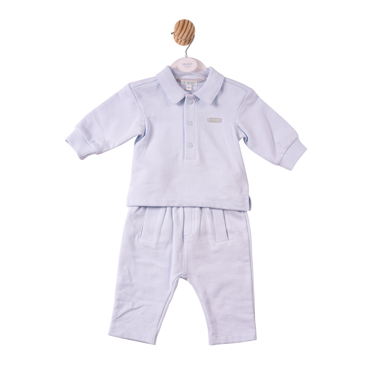 Mintini Baby Boy Blue Polo Shirt Set 7359