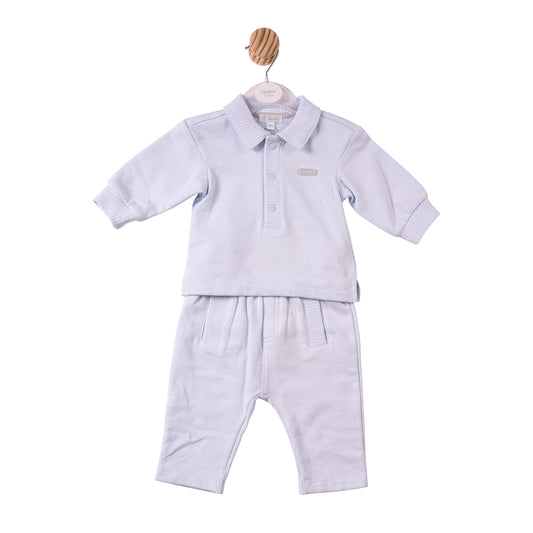 Mintini Baby Boy Blue Polo Shirt Set 7359