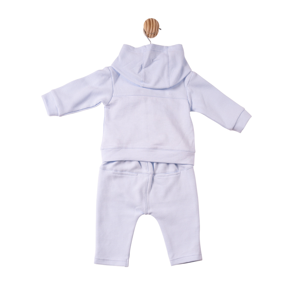 Mintini Baby Boy Blue Ribbed Hooded Tracksuit 7371