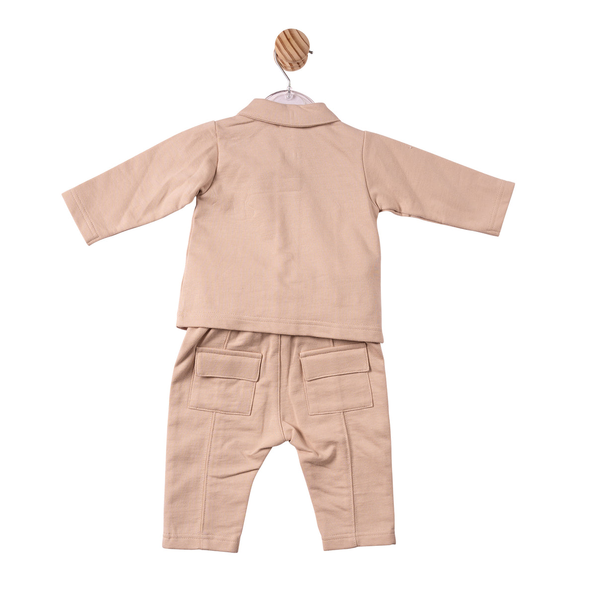 PRE ORDER Mintini Baby Beige Shirt & Trouser Set 7412