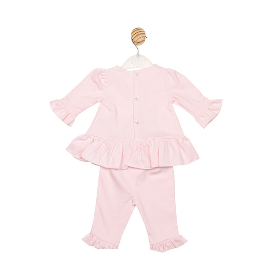Mintini Baby Girl Pink Bow Legging Set 6802