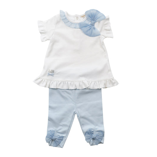 Mintini Baby Girls Blue Organza Legging Set 6499