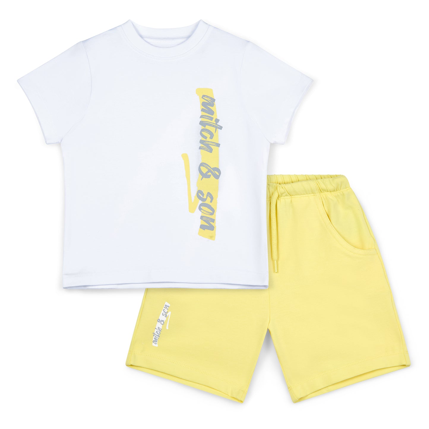 PRE ORDER Mitch & Son White & Lemon Short Set Garrison