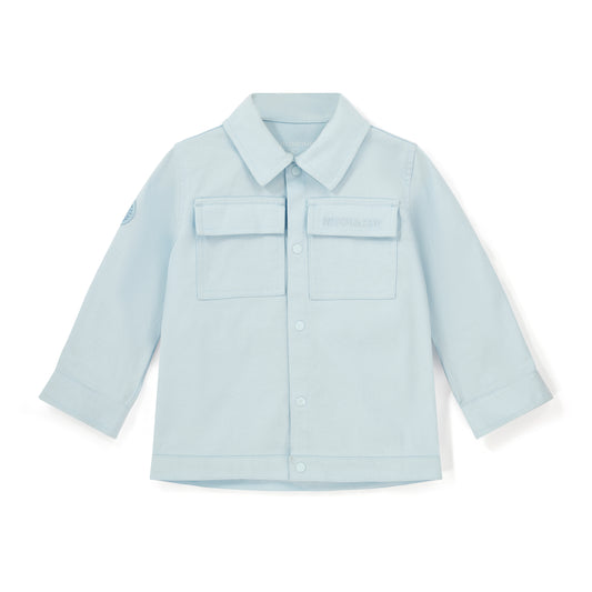 Mitch & Son Pale Blue Twill Overshirt Joseph