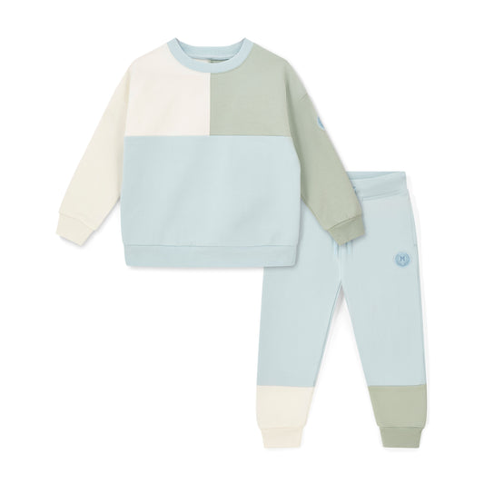 Mitch & Son Pale Blue Cut n Sew Crewneck Tracksuit John