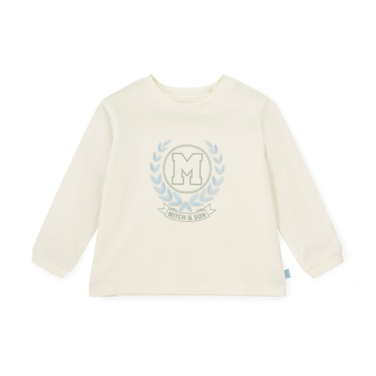 Mitch & Son White Embroidered Long Sleeve Top Jonah
