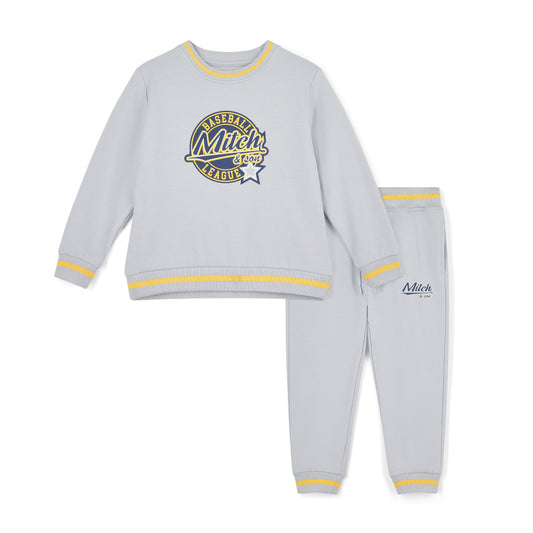 Mitch & Son Grey Baseball Crewneck Tracksuit King