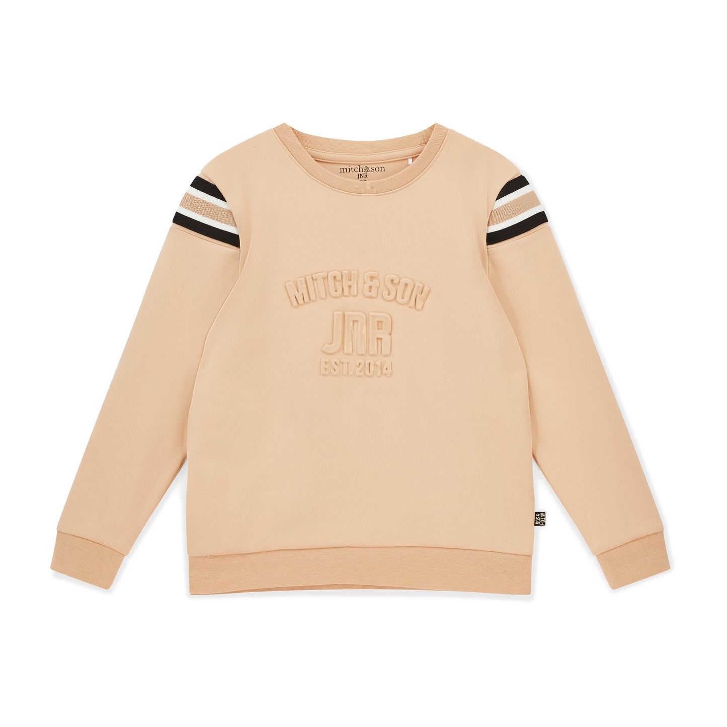 Mitch & Son Boys Beige Embossed Crewneck Tracksuit Luis