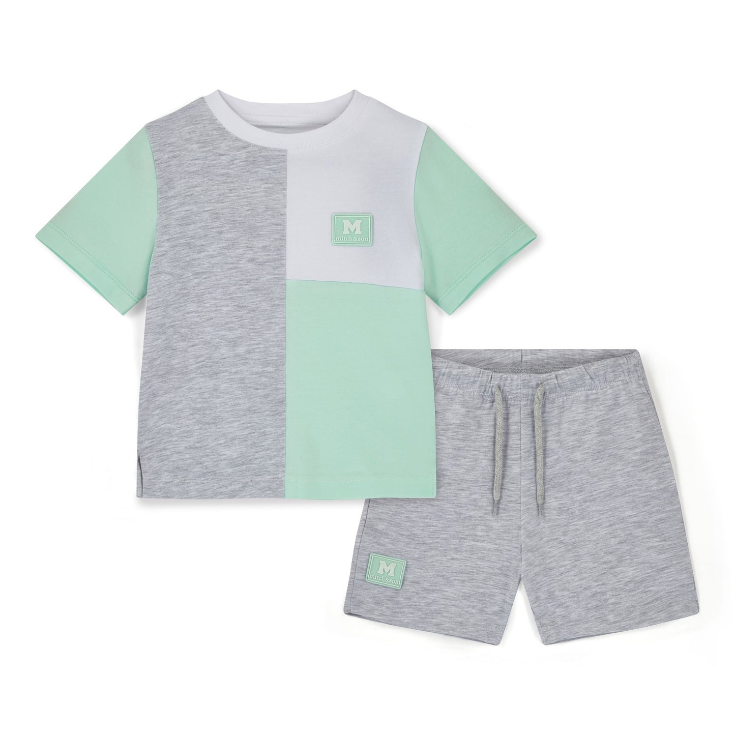 PRE ORDER Mitch & Son Mint & Grey Contrast Short Set Otto