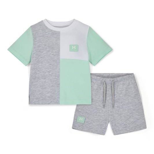 PRE ORDER Mitch & Son Mint & Grey Contrast Short Set Otto