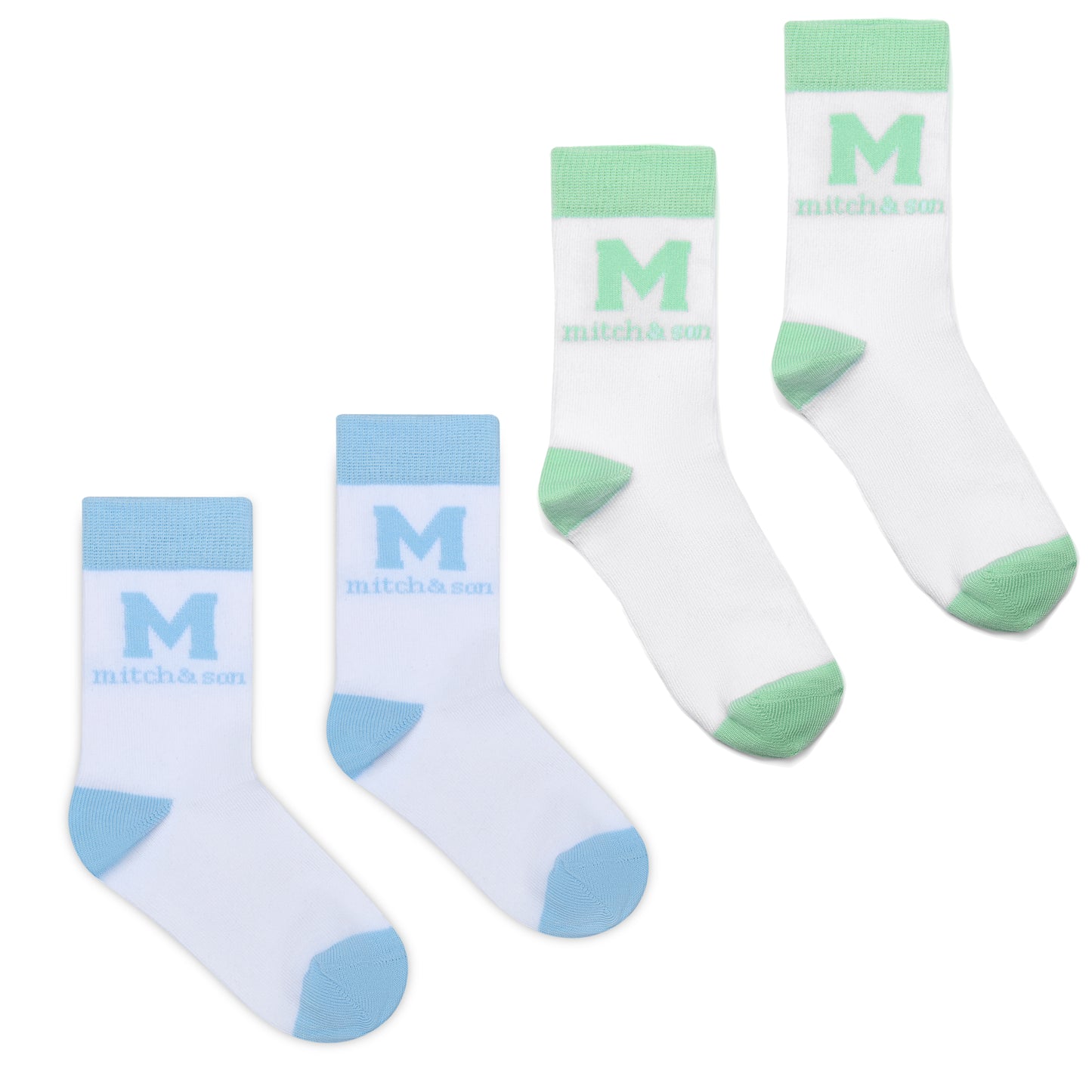 Mitch & Son Mini White 2 Pack Socks Nathan
