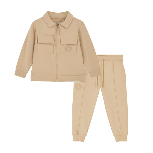 PRE ORDER Mitch & Son Beige Overshirt & Jogger Set Princeton