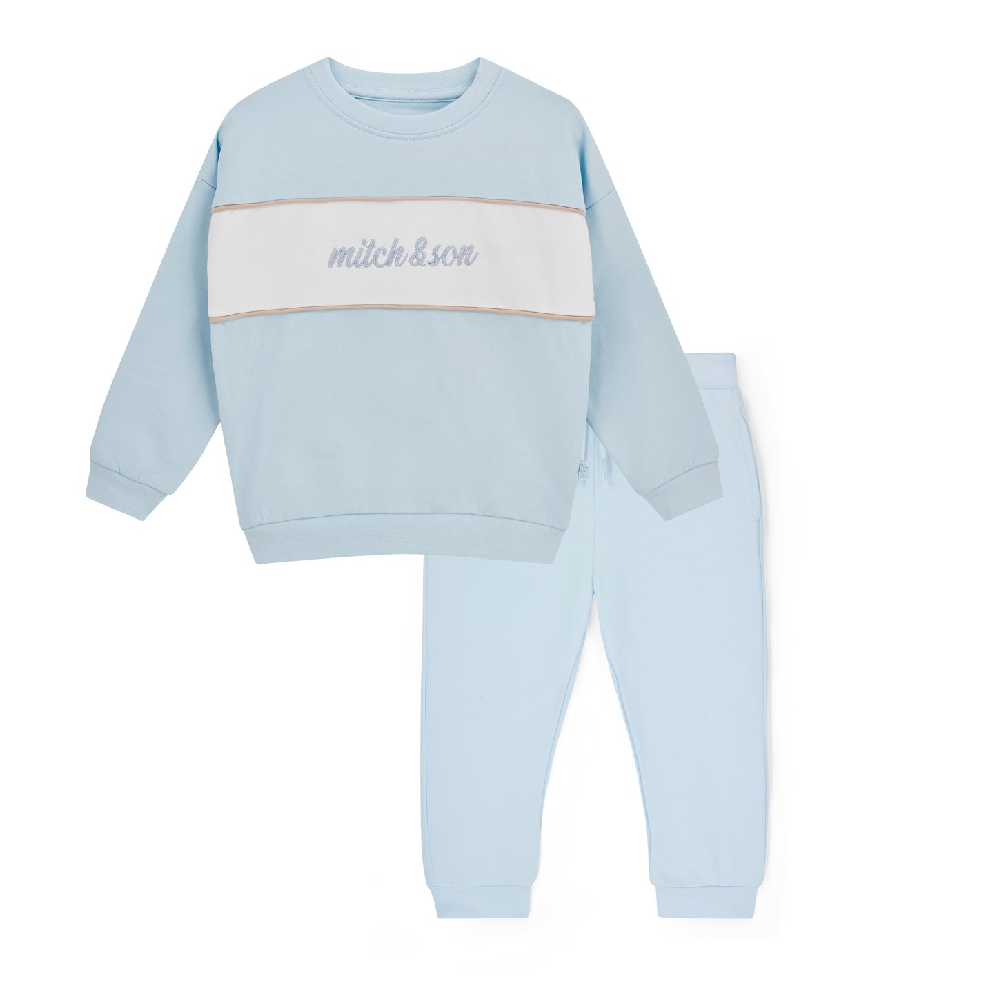 PRE ORDER Mitch & Son Blue Crewneck Panel Tracksuit Sean