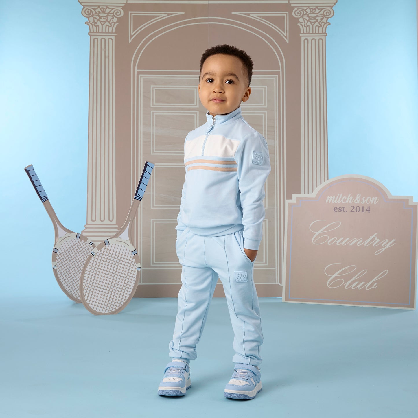 PRE ORDER Mitch & Son Blue Quarter Zip Tracksuit Samson