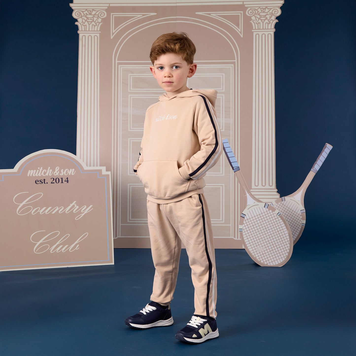 Mitch & Son Beige Hooded Tracksuit Scott