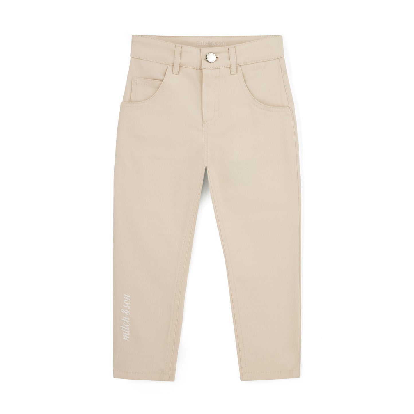 PRE ORDER Mitch & Son Beige Smart Twill Trousers Silas