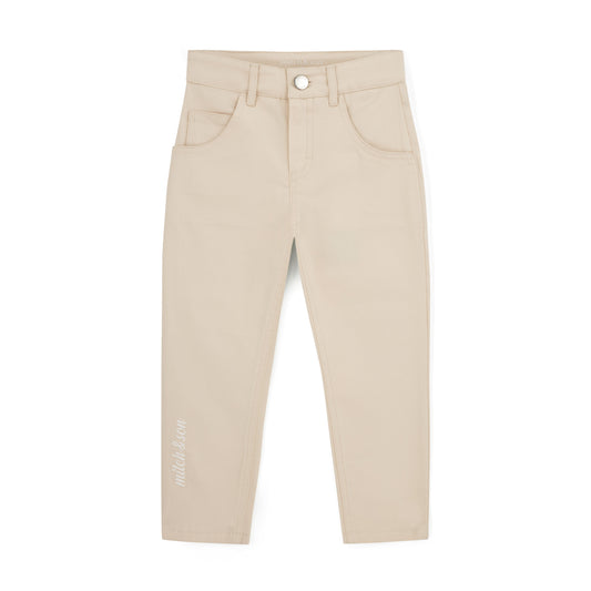 PRE ORDER Mitch & Son Beige Smart Twill Trousers Silas