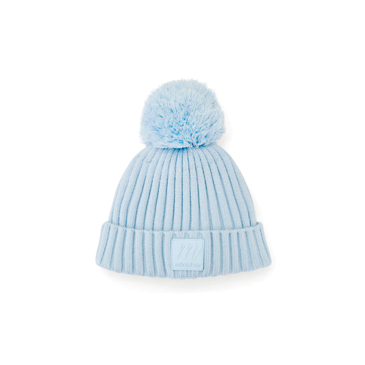 PRE ORDER Mitch & Son Blue Knitted Pom Hat Sterling