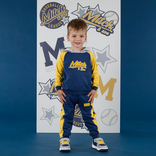 Mitch & Son Navy & Yellow Hooded Tracksuit Kash