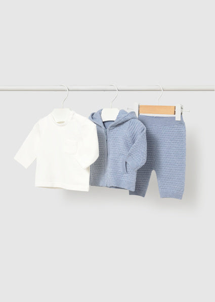 Mayoral Baby Boy Blue Knit 3 Piece Set Baby boy gift