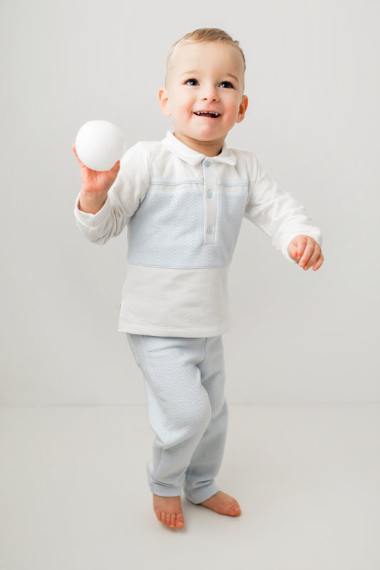 Pastels & Co Boys Blue Top & Trouser Set Cooper