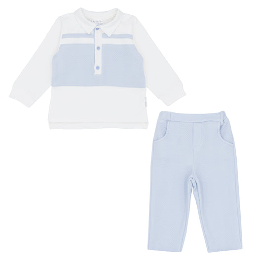 Pastels & Co Boys Blue Top & Trouser Set Cooper