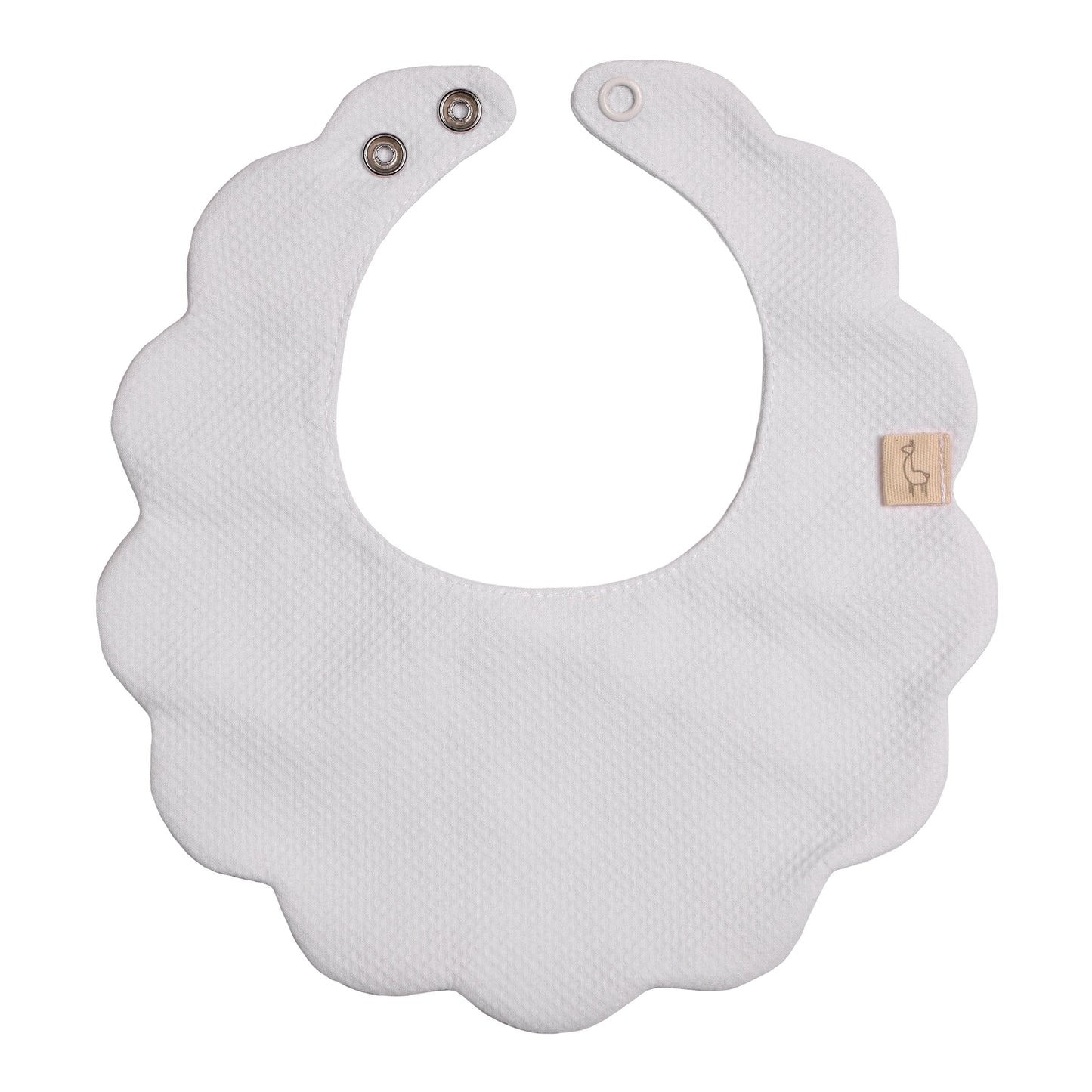 Baby Gi Unisex White Pique Bib PQ230