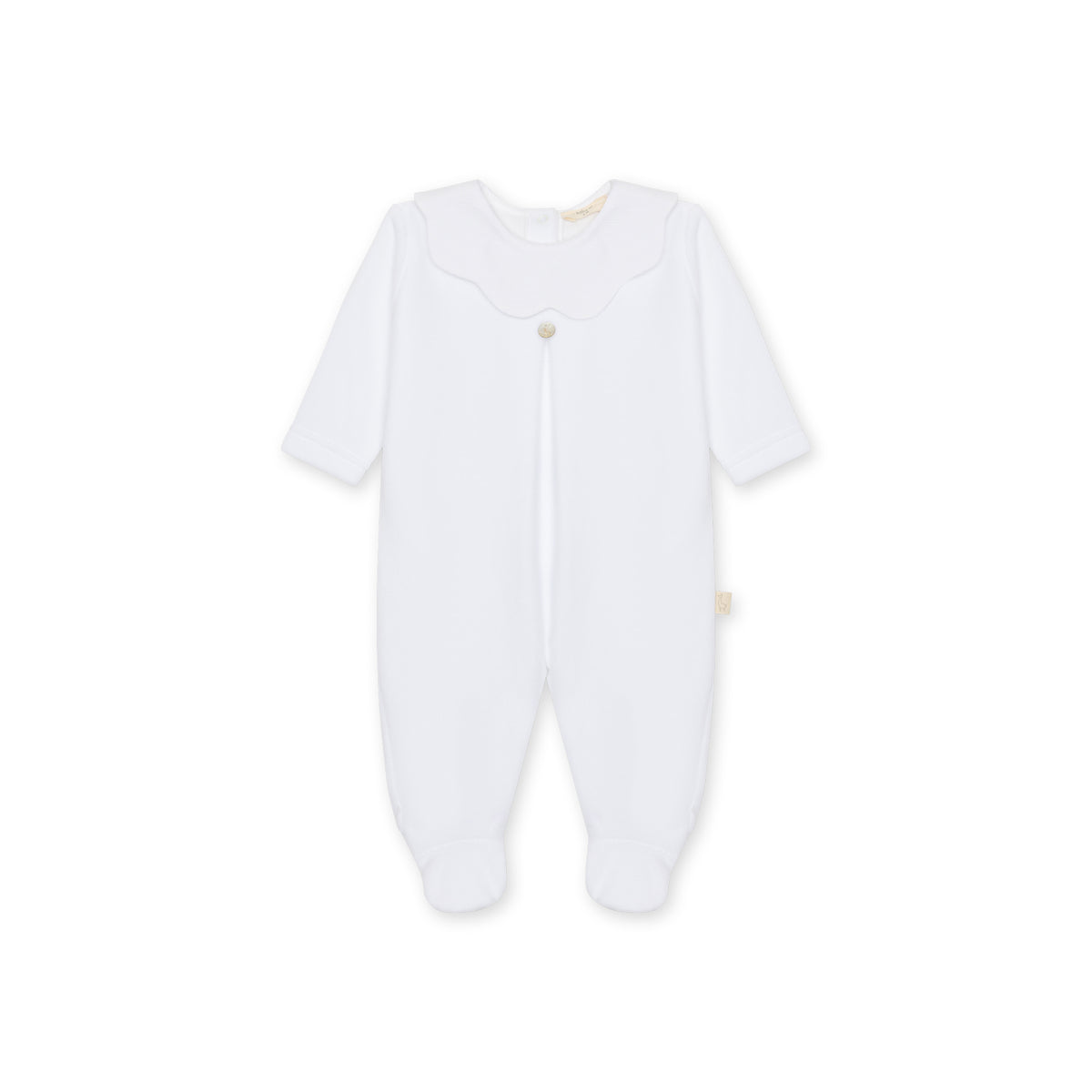 Baby Gi White Velour Pique Babygrow PQ50