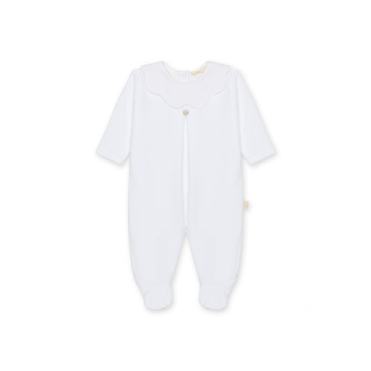 Baby Gi White Velour Pique Babygrow PQ50